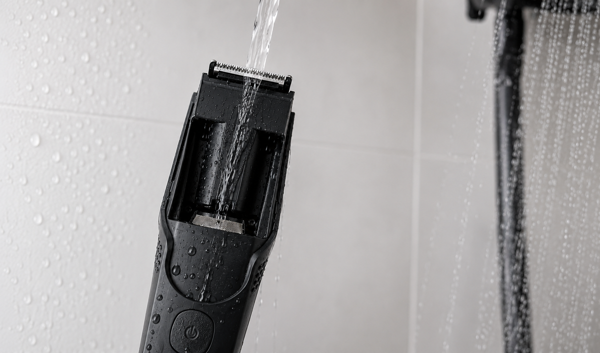Einfach abspülen. Auch in der Dusche.